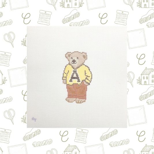 Mountaineers NC College Sweater Bear Needlepoint Canvas, 18 Mesh, 4.5" x2.5" Design Size
