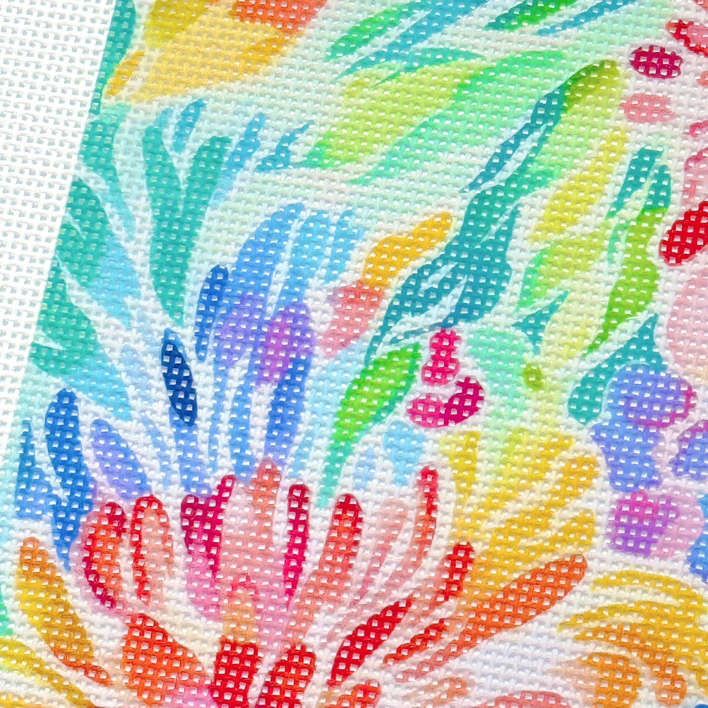 Floral Pillow Artist Printed Needlepoint Canvas 13 Mesh 10x10 Design