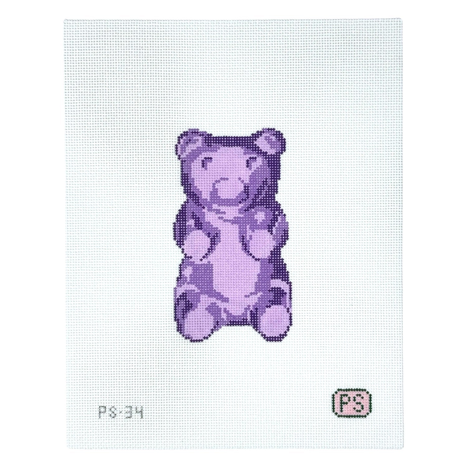 Purple Gummy Bear needlepoint canvas
