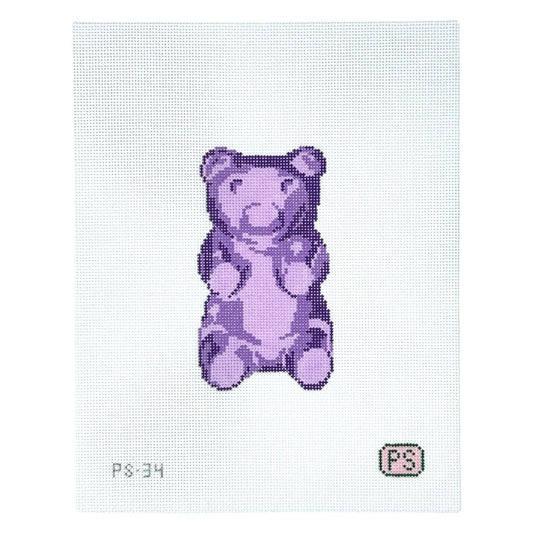 Purple Gummy Bear needlepoint canvas