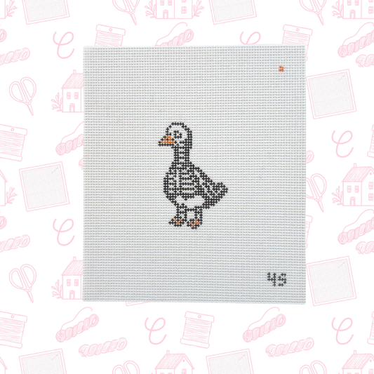 Halloween Skeleton Goose Needlepoint Canvas, 14 Mesh, 2"x3" Design Size