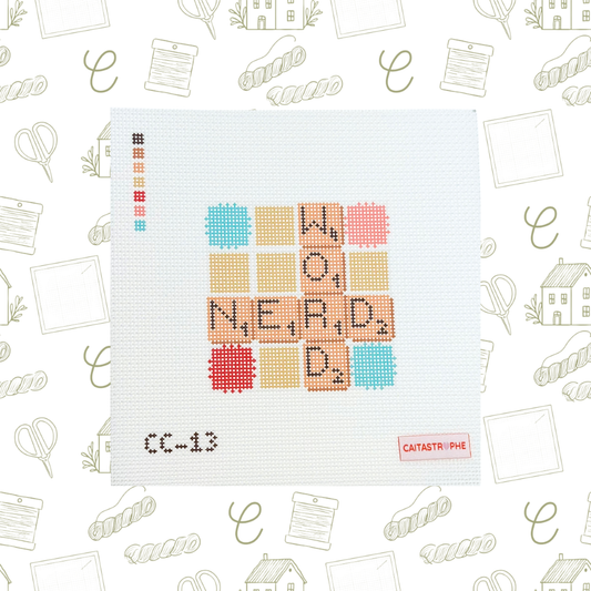 Word Nerd Needlepoint Canvas, 13 Mesh,  4" x 4" Design Size