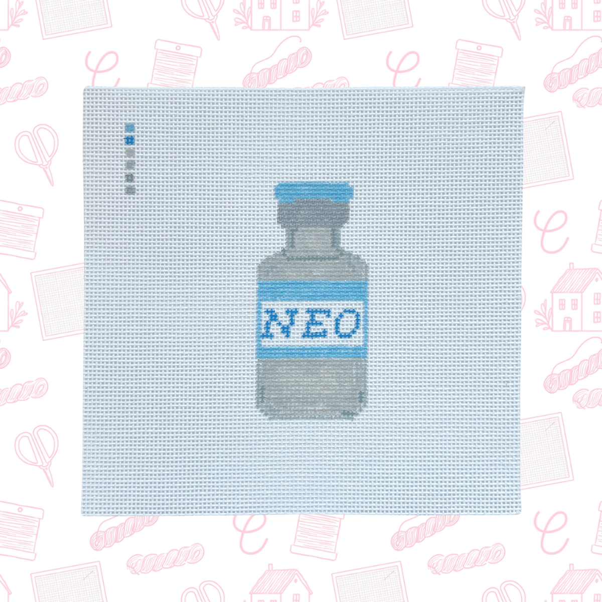 NEO Medicine Vial Needlepoint Canvas, 18 Mesh, 1.5"x2.5" Design Size