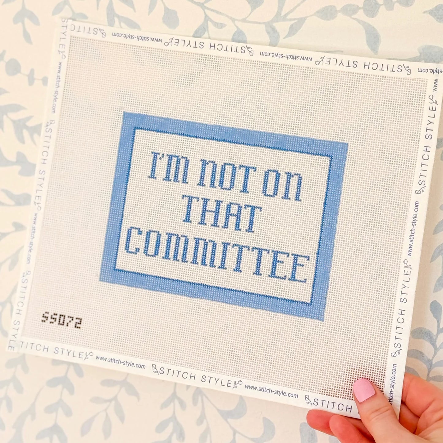I'm Not On That Committee Needlepoint Canvas Sign, Needlepoint Pillow, 18 Mesh, 5"x7" Design