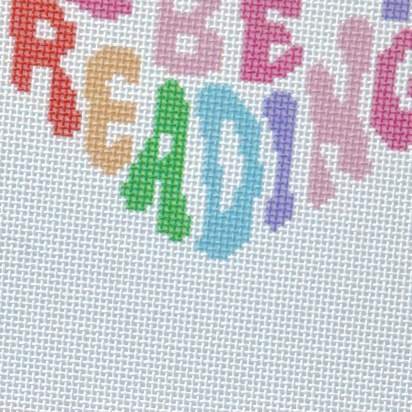 Rather Be Reading Rainbow Heart Needlepoint Canvas, Bookish Needlepoint Canvas, 18 Mesh, 4x4 Design