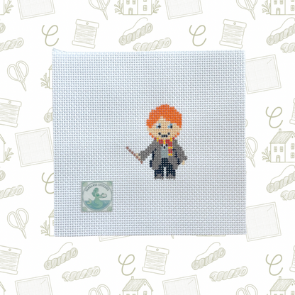 Wizard School Red Haired Boy Needlepoint Canvas, 18 Mesh, ~2"x2.5" Design Size