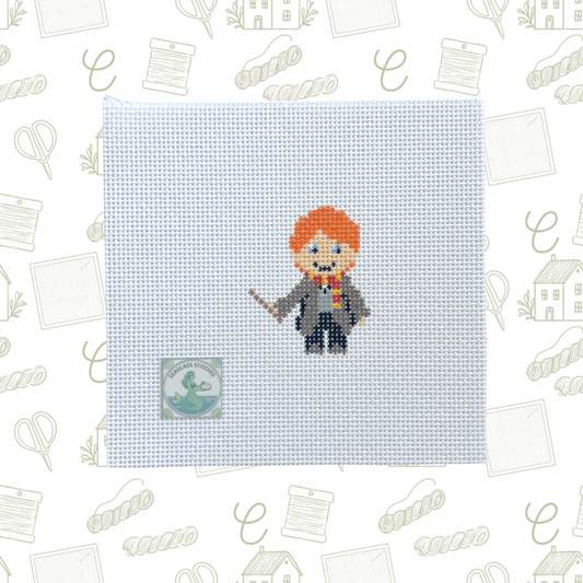 Wizard School Red Haired Boy Needlepoint Canvas, 18 Mesh, ~2"x2.5" Design Size