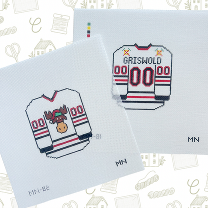 Christmas Vacation Jersey (Back) Needlepoint Canvas, 18 Mesh, 3.3”x3.7” Design size