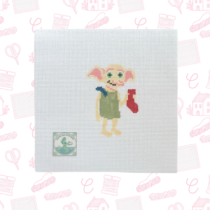 House Elf Needlepoint Canvas, 18 Mesh, ~2.5"x3" Design Size