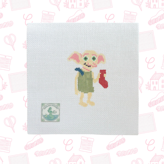 House Elf Needlepoint Canvas, 18 Mesh, ~2.5"x3" Design Size
