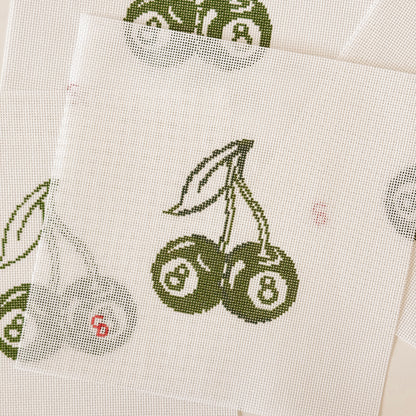 Cherry Eight Balls Green St. Patrick’s Day Needlepoint Canvas 18 Mesh 3”x4” design
