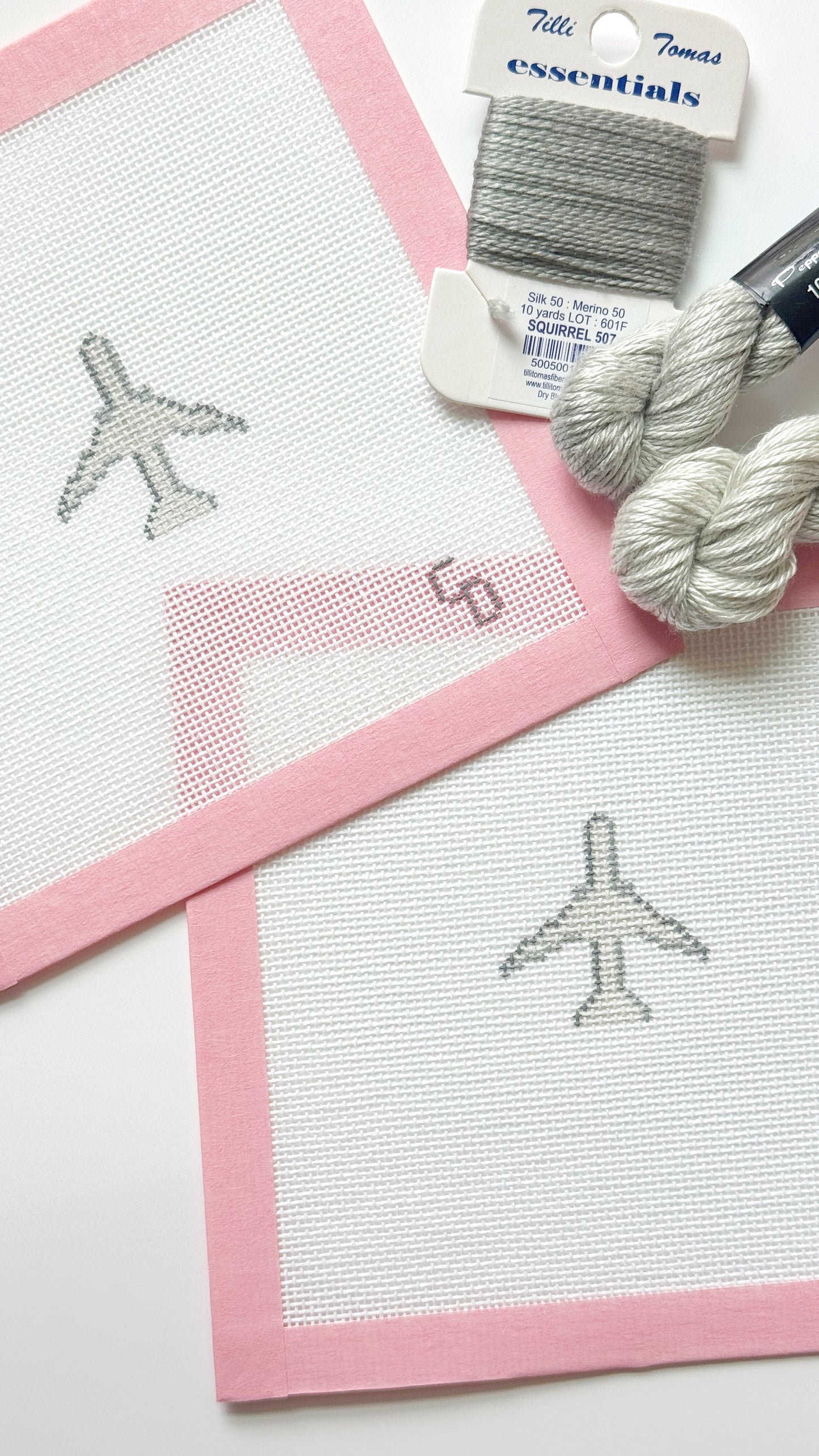 Mini Airplane Needlepoint Canvas, Mini Beginner Needlepoint Canvas, 18 Mesh, 2x2 Design