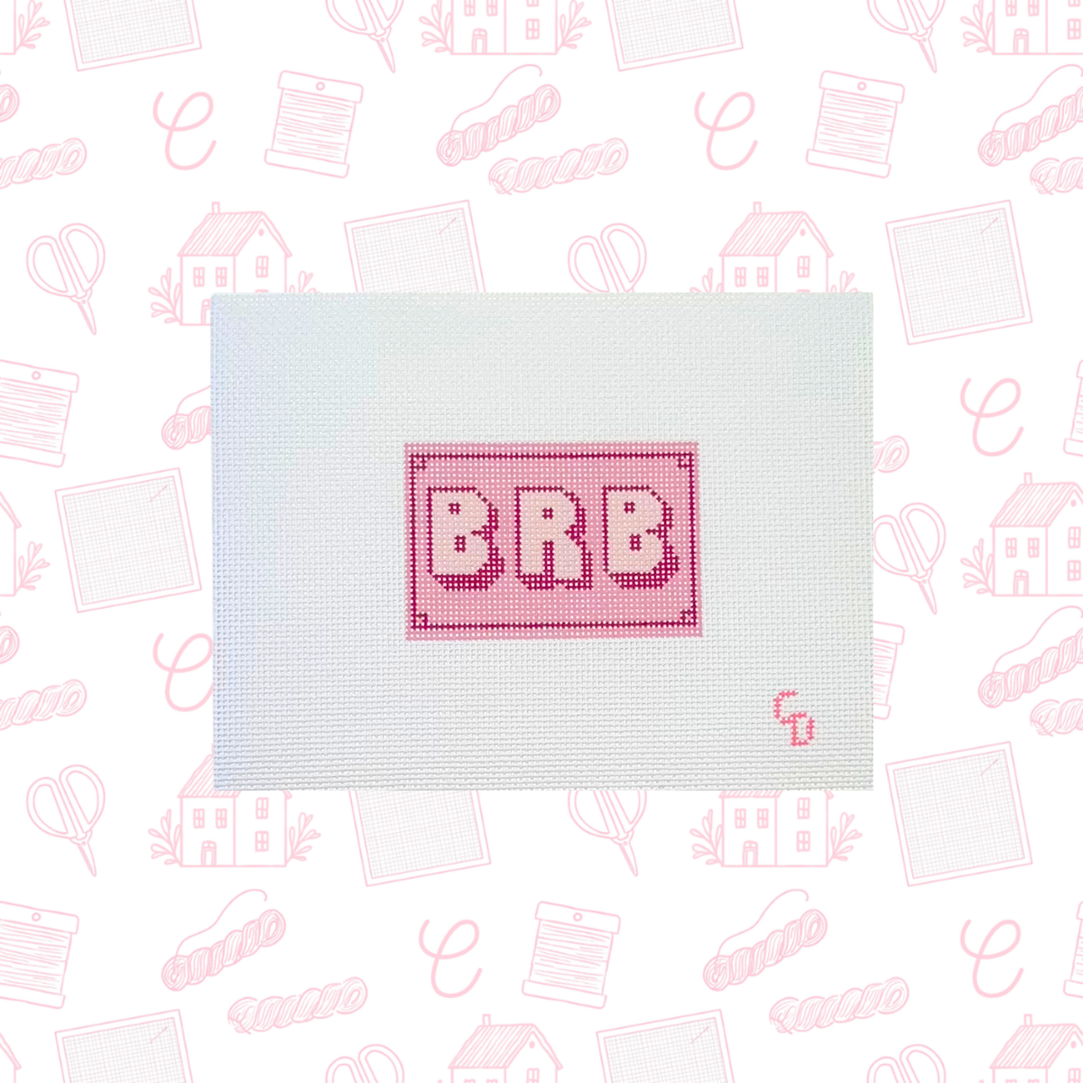 BRB Luggage Tag Needlepoint Canvas, 18 Mesh, 3"X2" Design Size