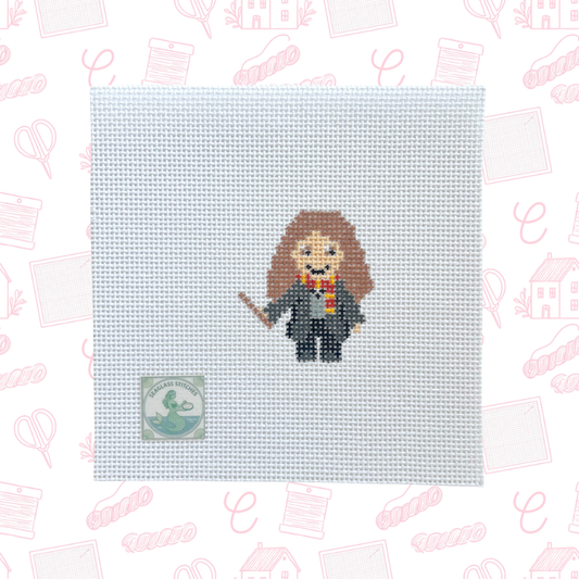 Wizard HP School Girl Needlepoint Canvas, 13 mesh, ~2"x2.5" Design Size