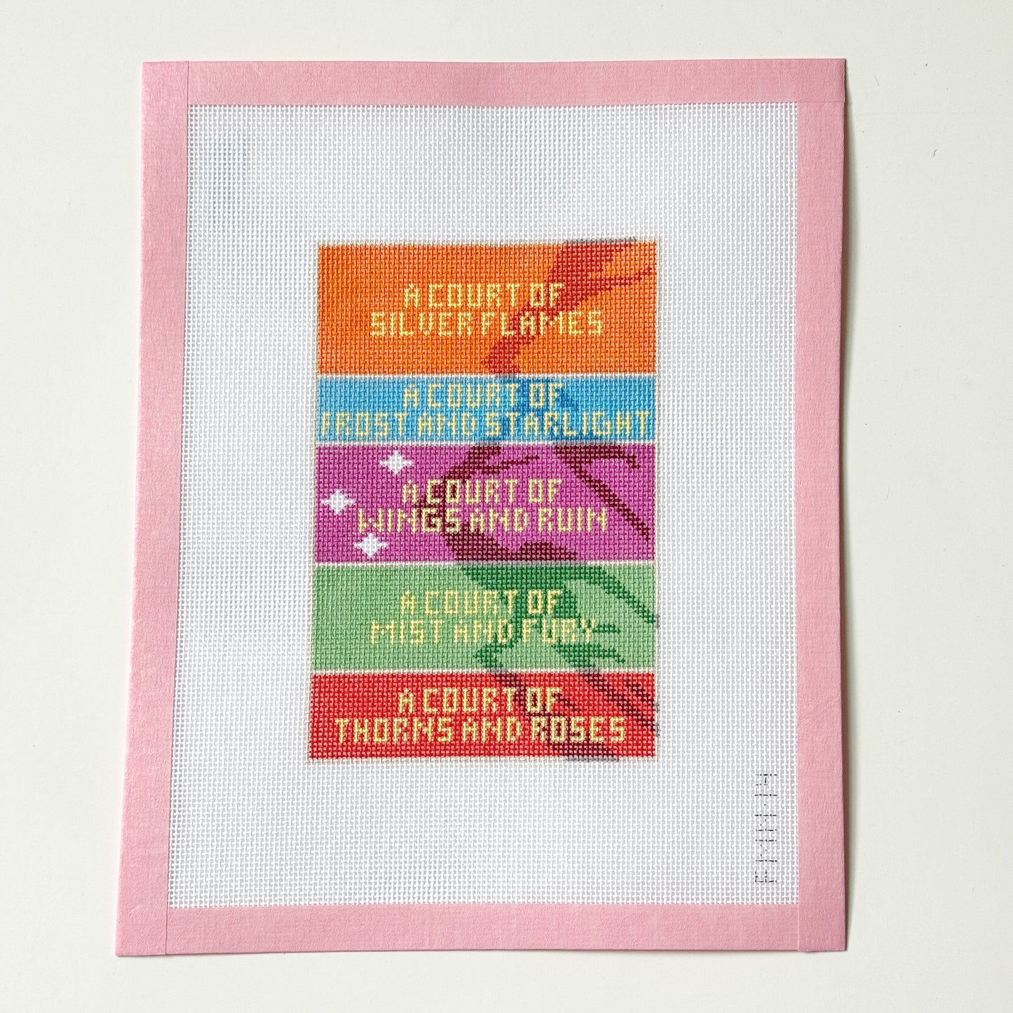 ACOTAR Book Series Stack Bookish Needlepoint Canvas, 18 Mesh, 4x6 Design