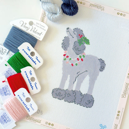 Christmas Poodle Needlepoint Canvas