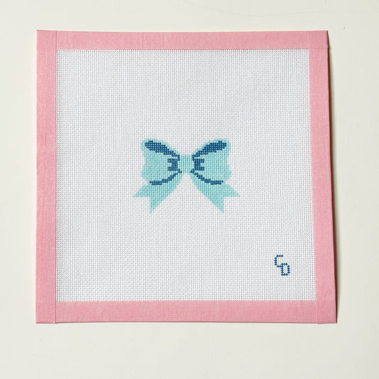 Blue Mini Bow Needlepoint Canvas, 18 Mesh, 2.5x2 Design, Baby Boy Needlepoint