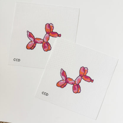 Wholesale Exclusive Groovy Balloon Dog 18 Mesh Hand Painted Needlepoint Canvas 4”x3”
