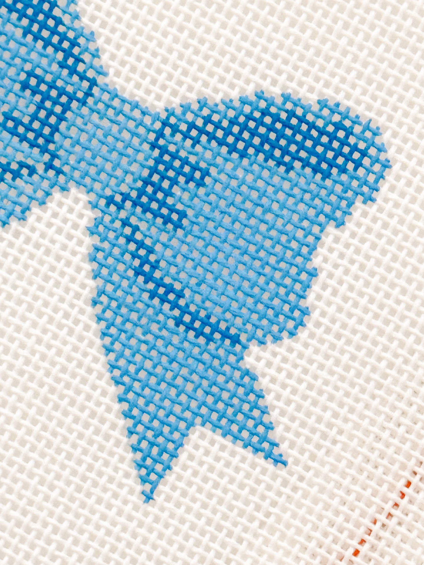 Aesthetic Blue Bow Coquette Needlepoint Canvas, 18 Mesh Bow Beginner Needlepoint Canvas, 2"x3” Bow Canvas