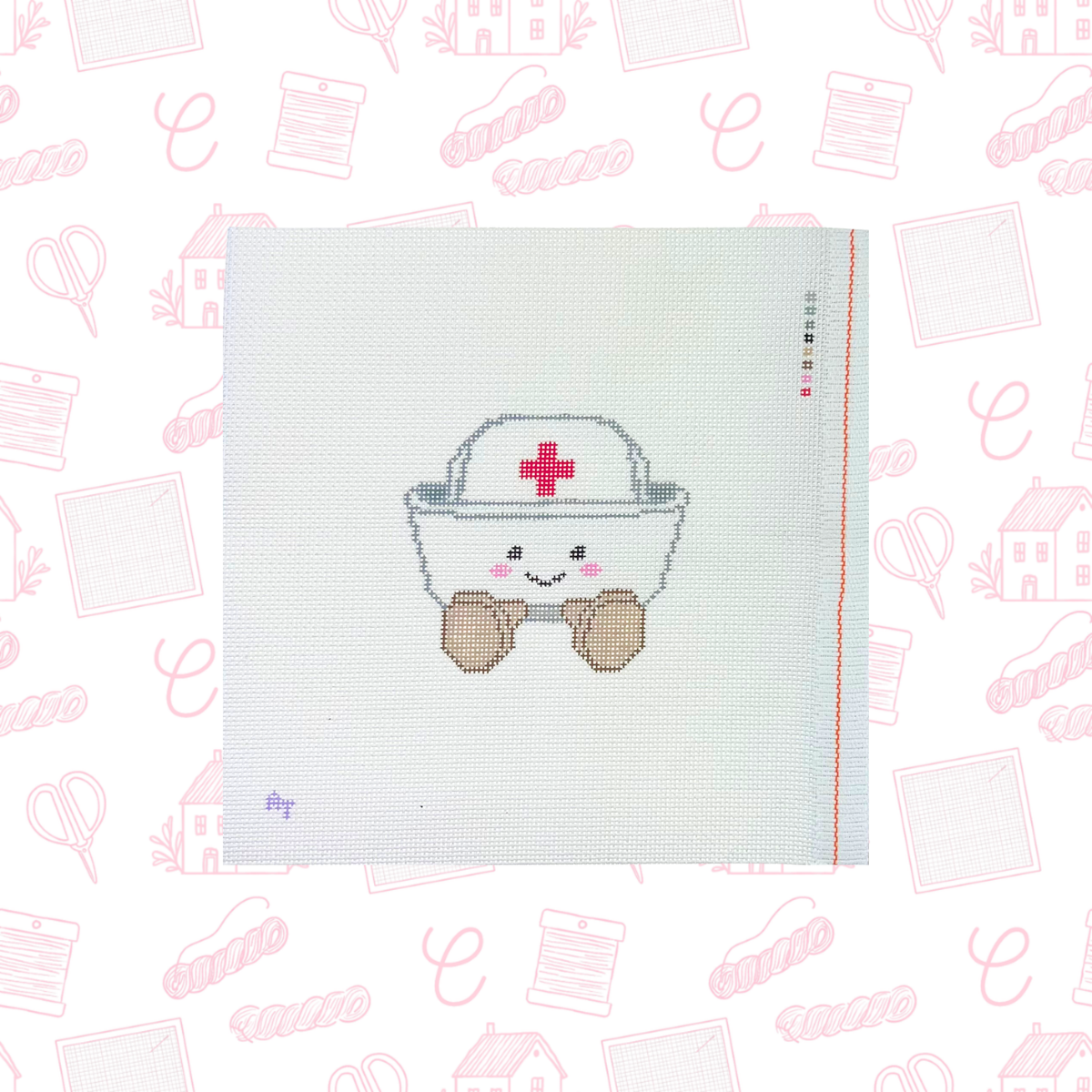 Nurse Hat Jellycat Needlepoint Canvas, 18 Mesh, 3.5"X 3.1" Design Size