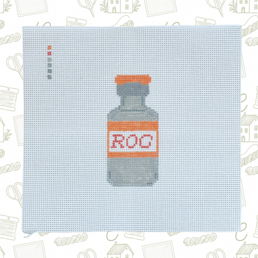 ROC Medicine Vial Needlepoint Canvas, 18 Mesh, 1.5"x3.5" Design Size
