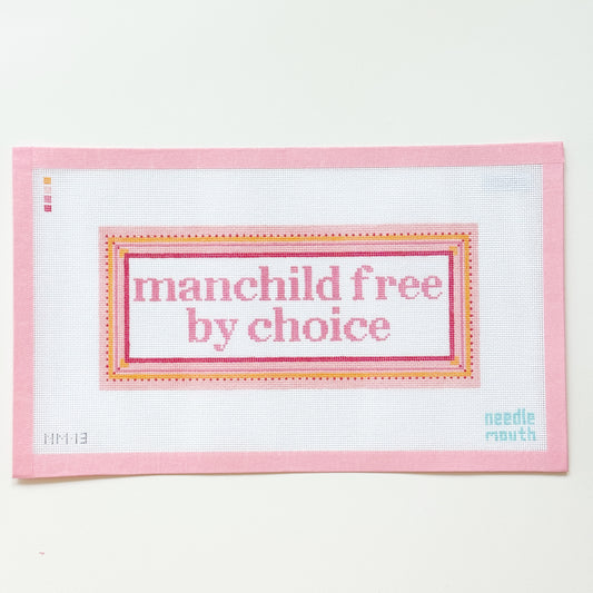 Man Free By Choice Needlepoint Canvas, Snarky Needlepoint Canvas, 18 Mesh, 9.5”x4” Design