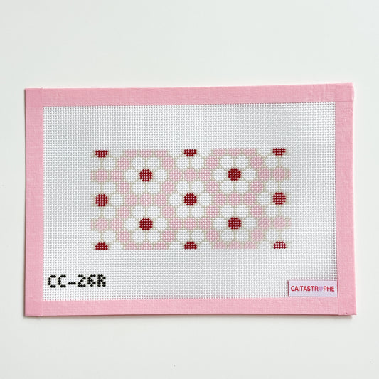 Flower Tile Pink Purse Insert Needlepoint Canvas, 13 Mesh