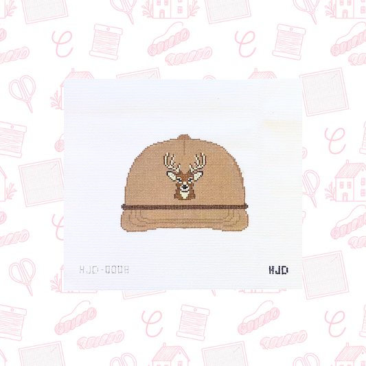 The Whitetail Deer Hat Needlepoint, 18 Mesh, 4.5”x4” Design Size