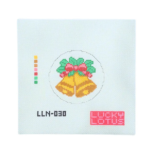 Holiday Bells Christmas Needlepoint Canvas, 13 Mesh, 4x4 Design