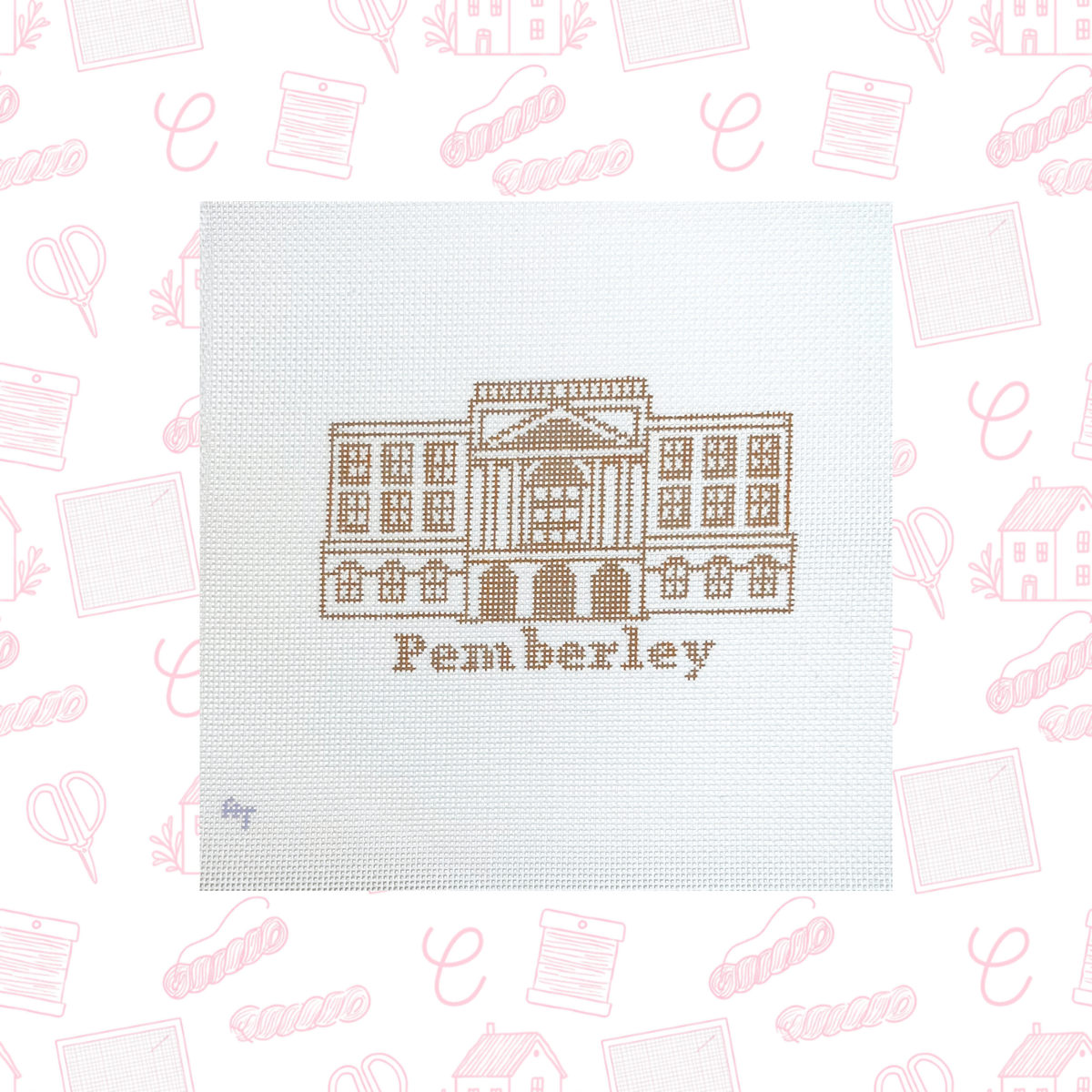 Pemberley House Brown Needlepoint Canvas, 18 Mesh, 5"x3" Design Size