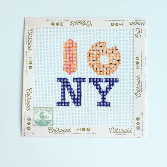 I Heart New York Needlepoint Canvas, New York City Needlepoint, 13 Mesh, 4x4 Design