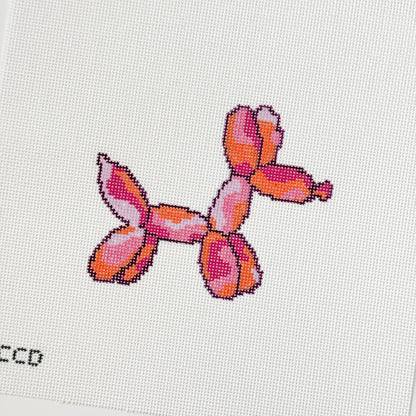 Wholesale Exclusive Groovy Balloon Dog 18 Mesh Hand Painted Needlepoint Canvas 4”x3”
