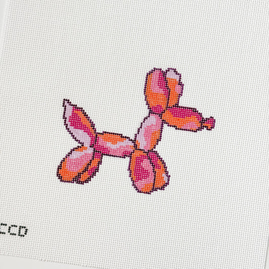 Wholesale Exclusive Groovy Balloon Dog 18 Mesh Hand Painted Needlepoint Canvas 4”x3”