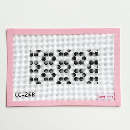 Flower Tile Black Purse Insert Needlepoint Canvas, 13 Mesh