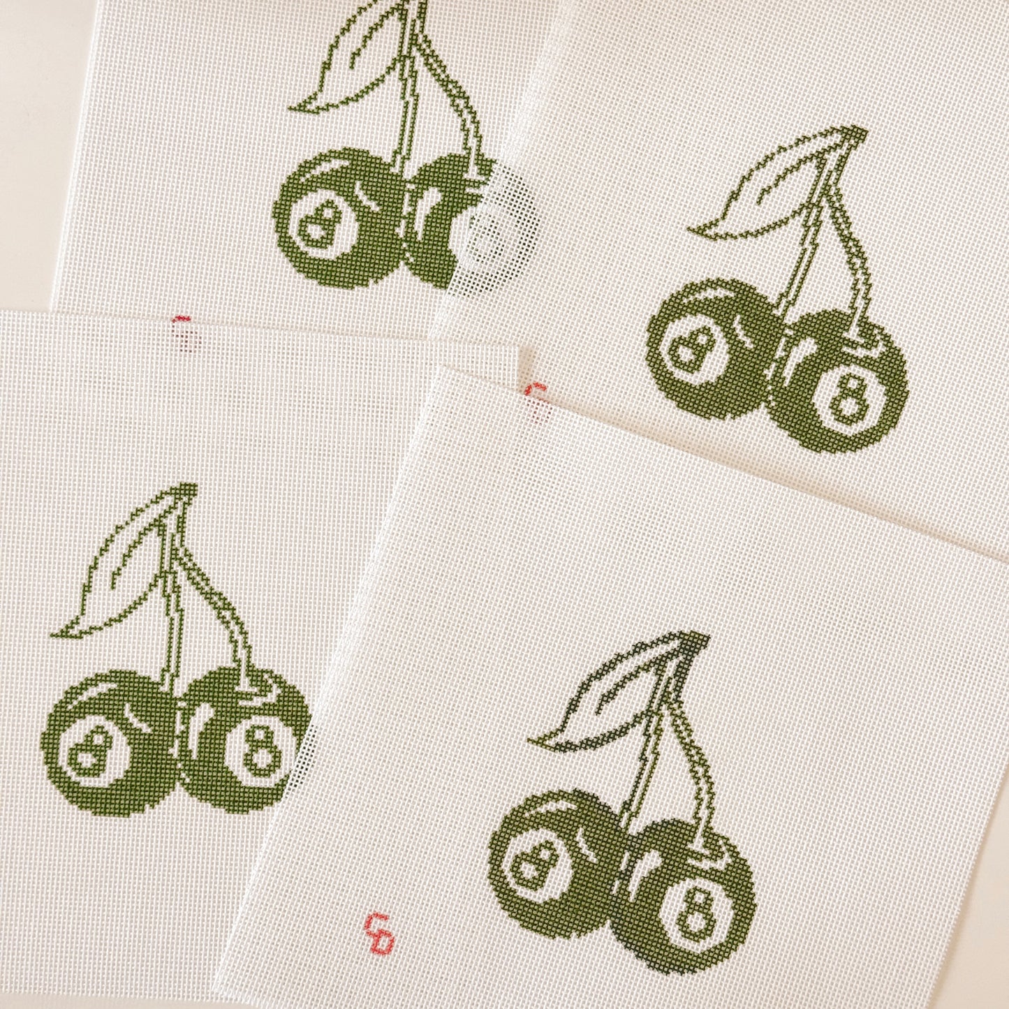 Cherry Eight Balls Green St. Patrick’s Day Needlepoint Canvas 18 Mesh 3”x4” design
