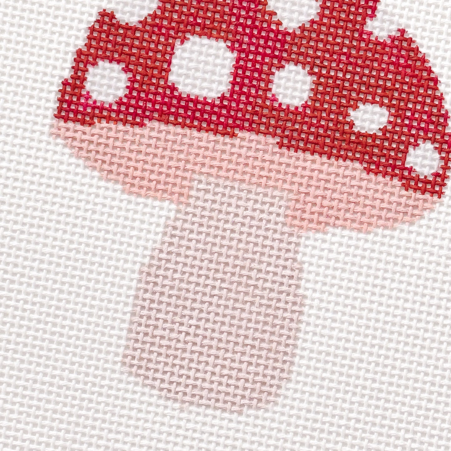 Mini Mushroom Needlepoint Canvas | Hand-Painted 3” Design on 18 Mesh