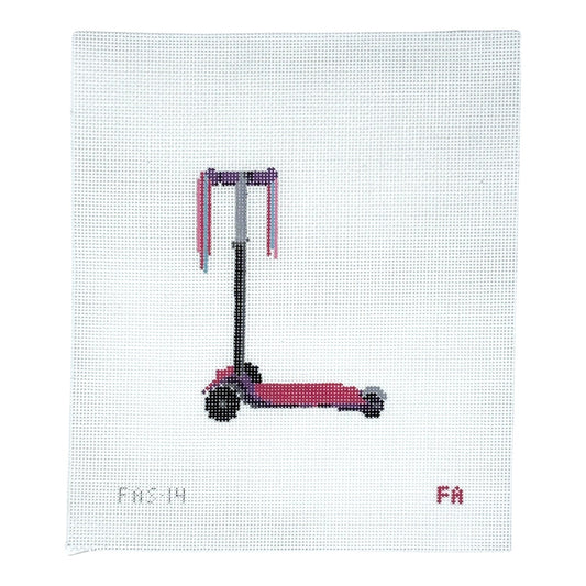 Pink Scooter - Grow Series needlepoint canvas