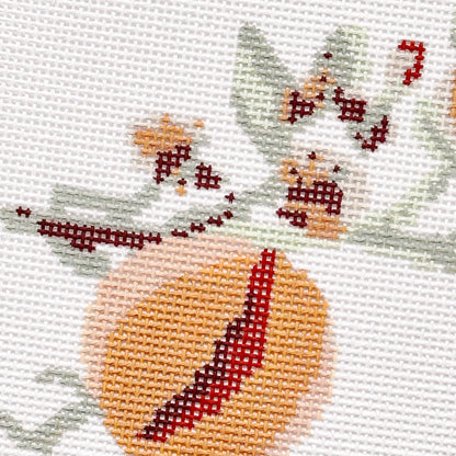 Wholesale Exclusive Peach Branch 18 Mesh Hand Painted Needlepoint Canvas 4x4"
