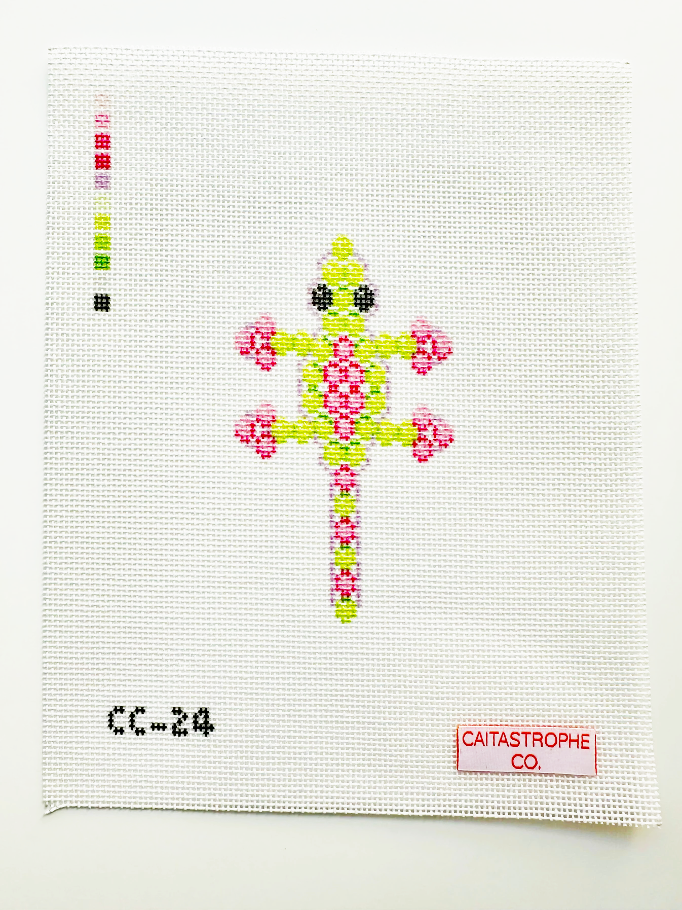Boondoggle Bead Lizard Needlepoint Canvas, Nostalgic Needlepoint, 18 Mesh, 2.3 x 4.1 Design Size
