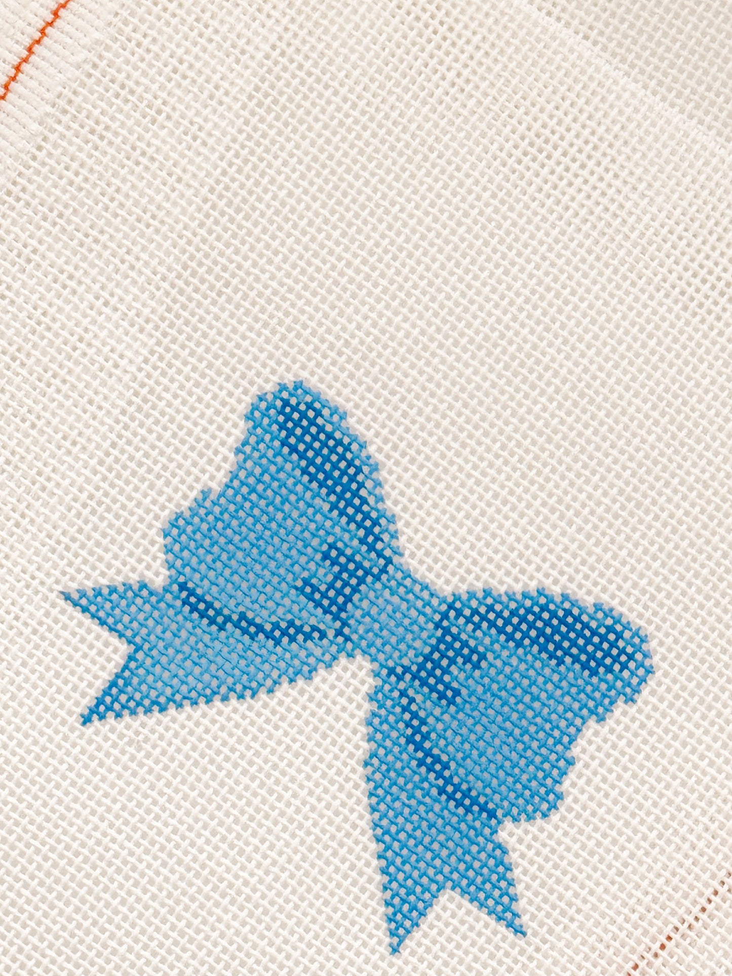 Aesthetic Blue Bow Coquette Needlepoint Canvas, 18 Mesh Bow Beginner Needlepoint Canvas, 2"x3” Bow Canvas