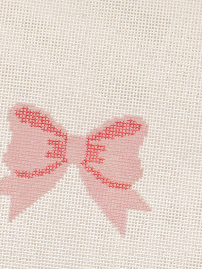 Aesthetic Pink Bow Coquette Needlepoint Canvas, 18 Mesh Bow Beginner Needlepoint Canvas, 2"x3” Bow Canvas