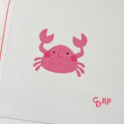 Happy Crab Artist Printed Needlepoint Canvas