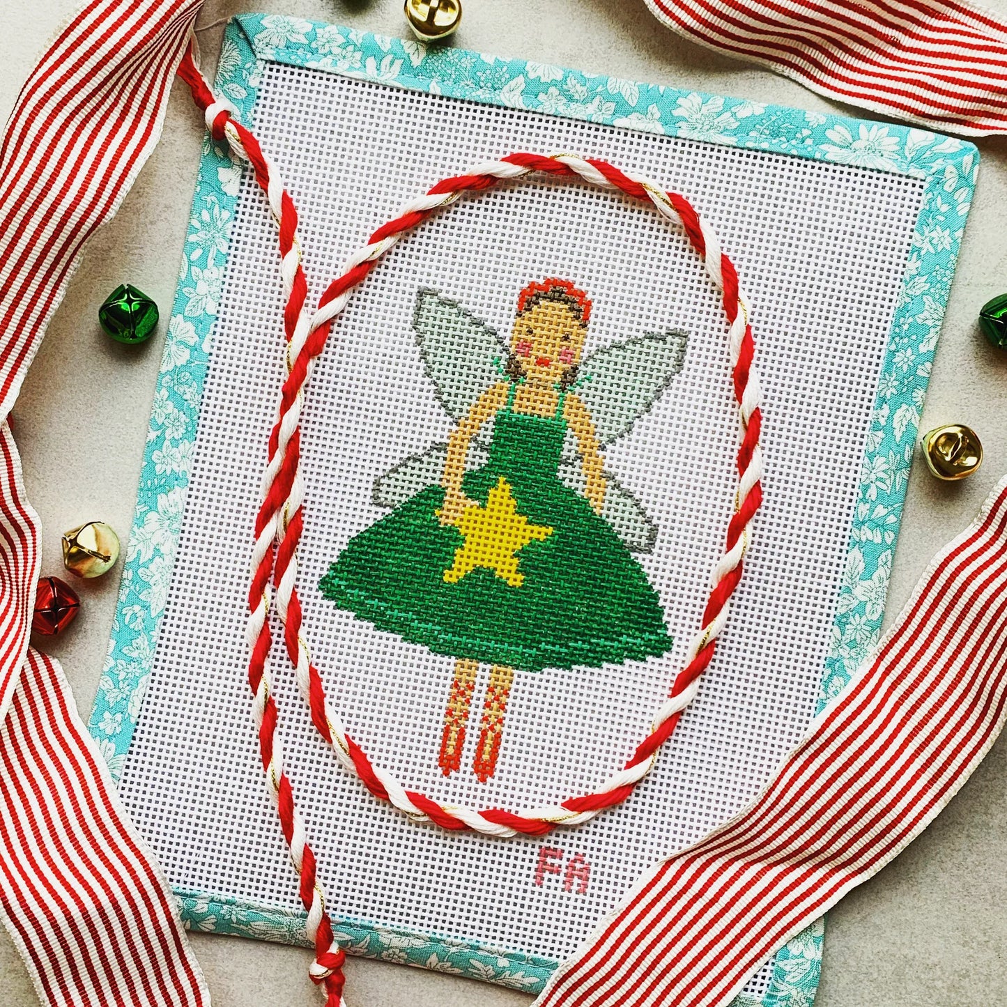 Christmas Fairy Needlepoint Canvas, 13 Mesh, 4x5 Design