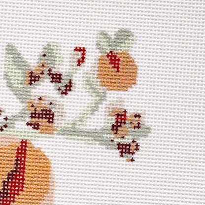 Wholesale Exclusive Peach Branch 18 Mesh Hand Painted Needlepoint Canvas 4x4"