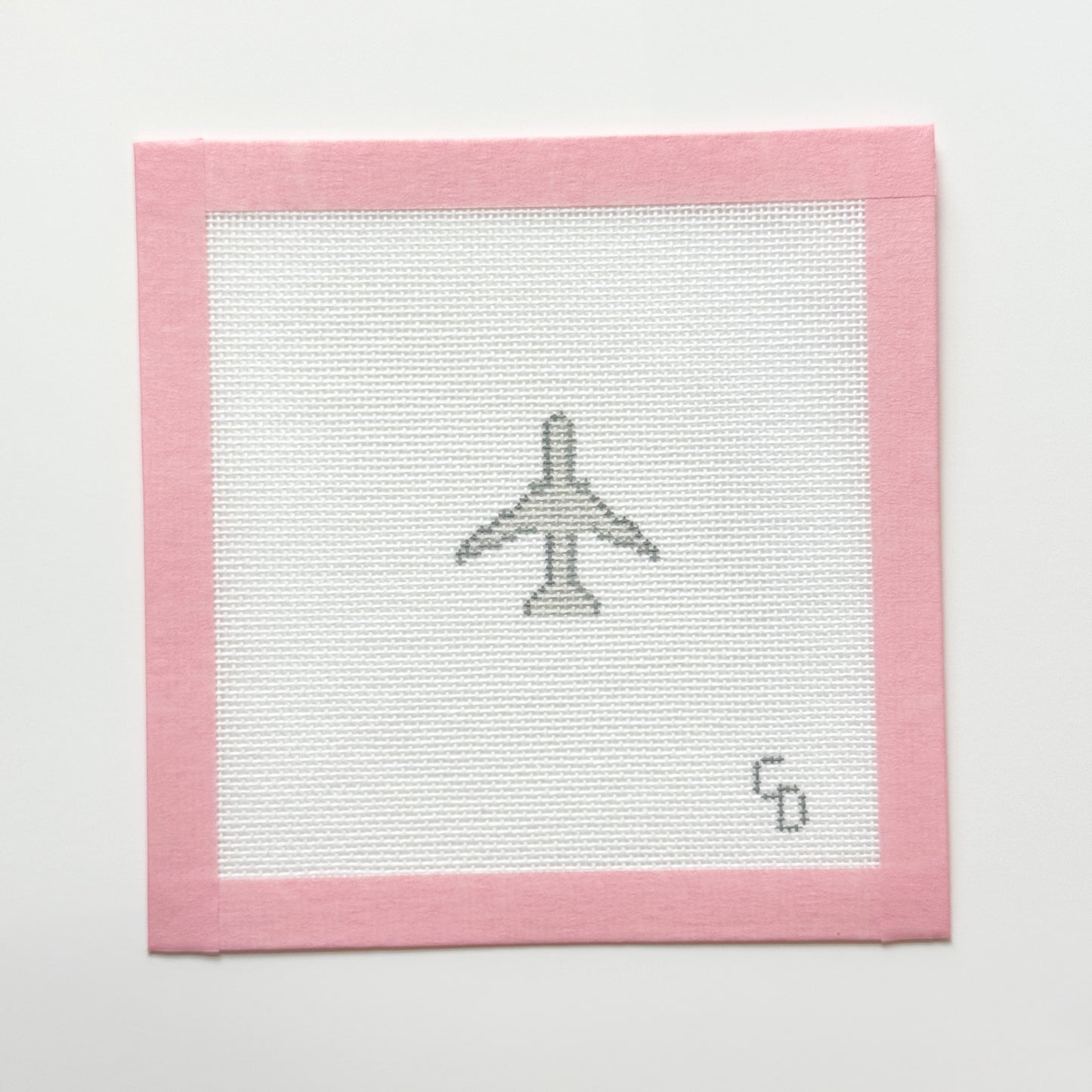 Mini Airplane Needlepoint Canvas, Mini Beginner Needlepoint Canvas, 18 Mesh, 2x2 Design