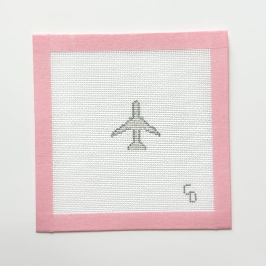 Mini Airplane Needlepoint Canvas, Mini Beginner Needlepoint Canvas, 18 Mesh, 2x2 Design
