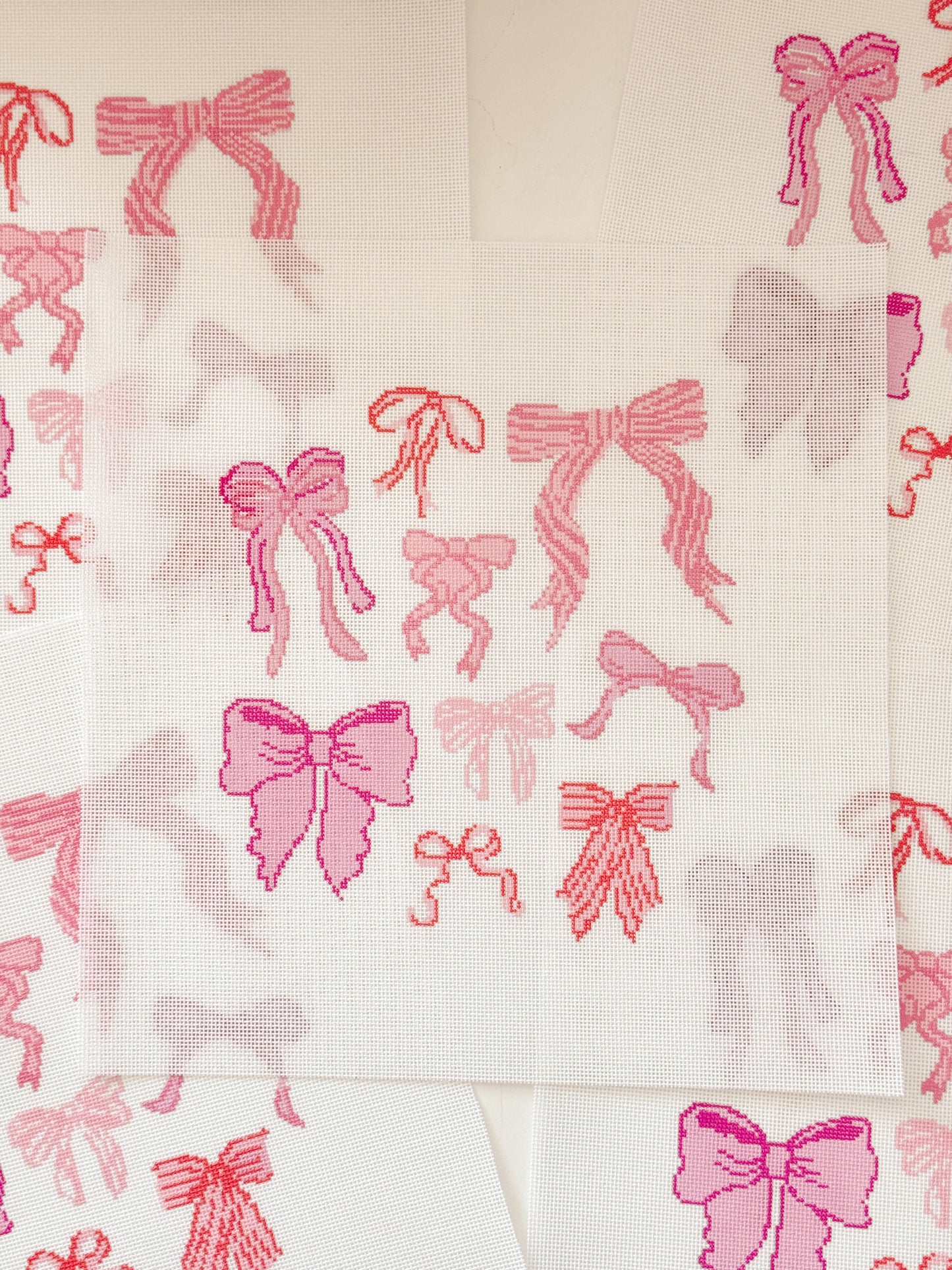 Hand Painted Coquette Bow 8” Pillow Design Needlepoint Canvas 18 Mesh Coquette Needlepoint Canvas Bow Hand Painted