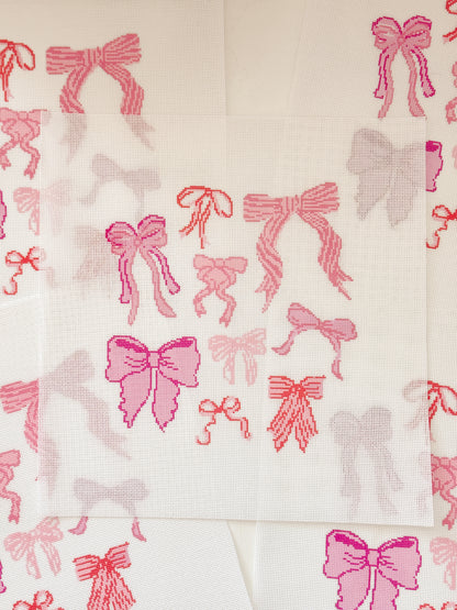 Hand Painted Coquette Bow 8” Pillow Design Needlepoint Canvas 18 Mesh Coquette Needlepoint Canvas Bow Hand Painted