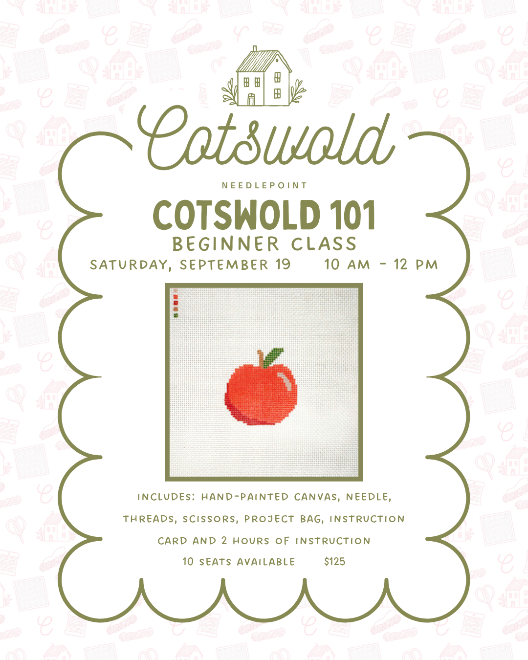 September Needlepoint 101 Class