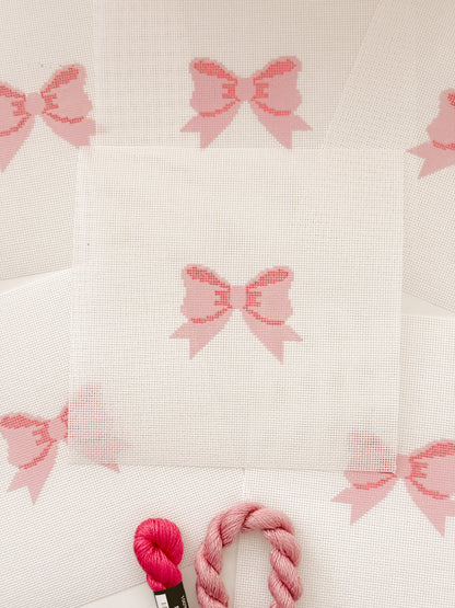 Aesthetic Pink Bow Coquette Needlepoint Canvas, 18 Mesh Bow Beginner Needlepoint Canvas, 2"x3” Bow Canvas